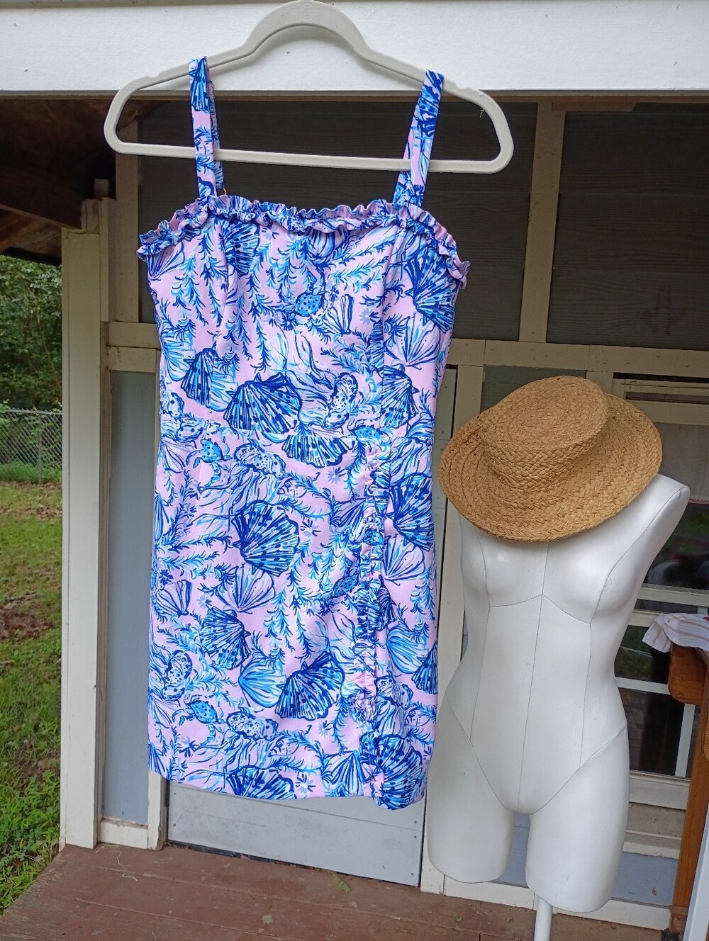 LILLY PULITZER SZ 4 NWOT ZENON RUFFLE MAGNOLIA LILAC ROMPER SLEEVELESS - Picture 6 of 9